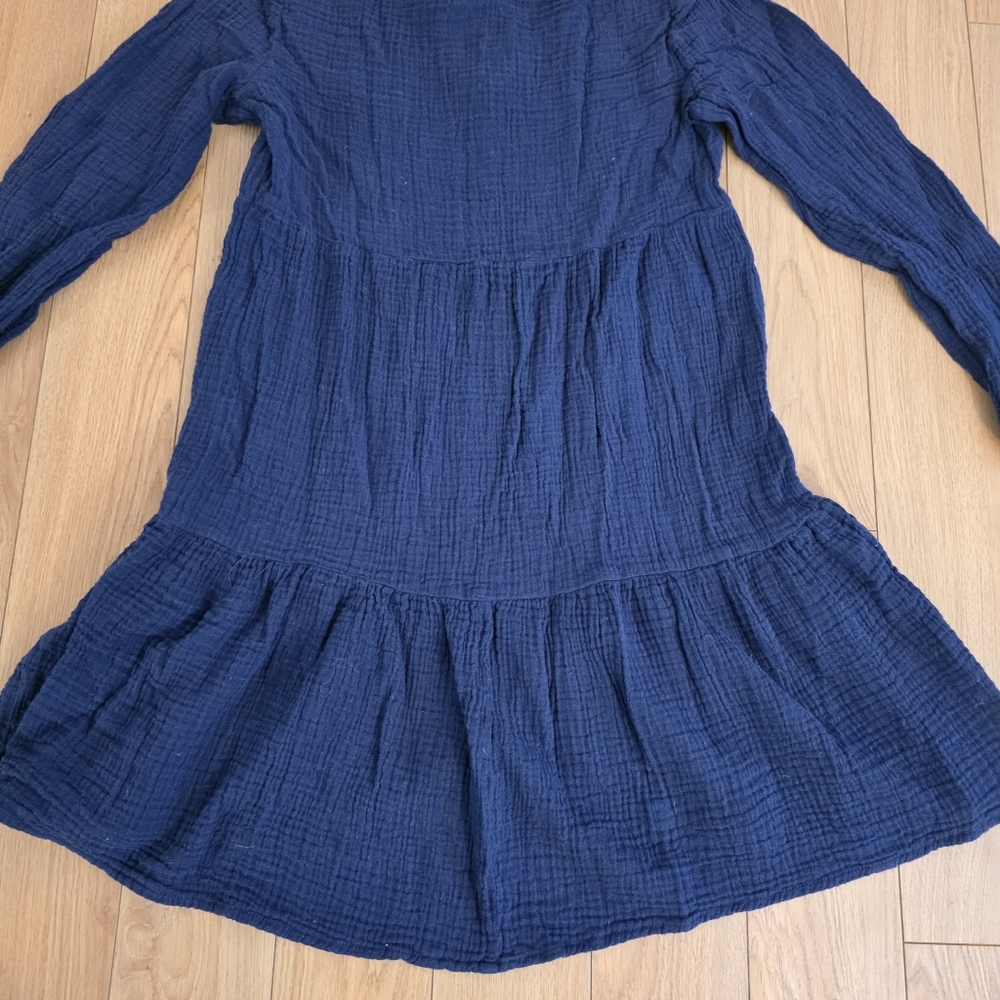 BeachLunchLounge Long Sleeve Cotton Gauze Mini Dress- M - Picture 9 of 11